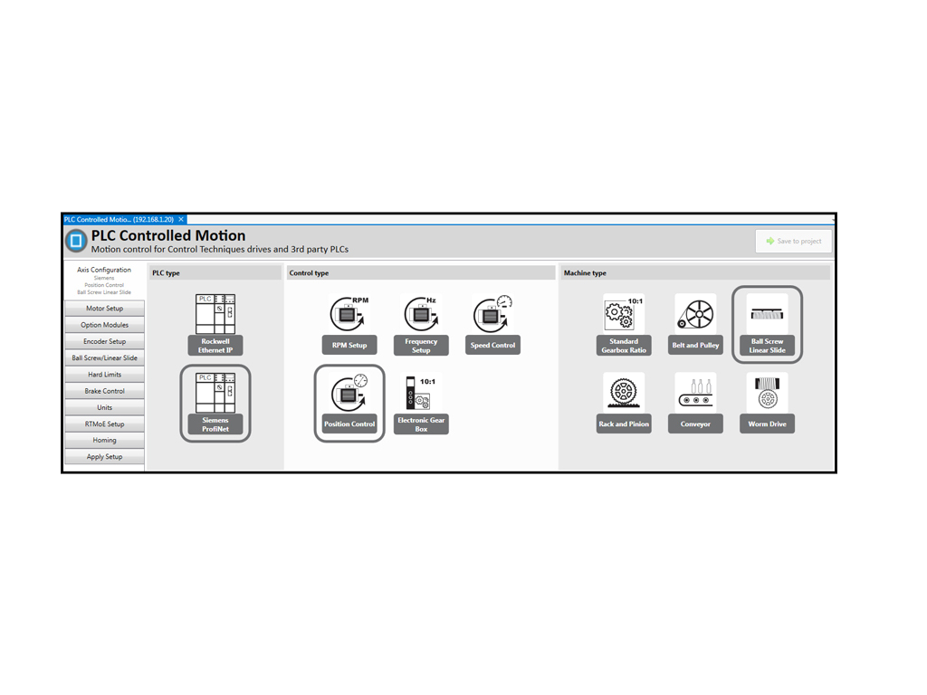 PLC Controlled Motion (Rockwell en Siemens) geïntegreerd in Connect - PLC Controlled Motion (Rockwell en Siemens) geïntegreerd in Connect